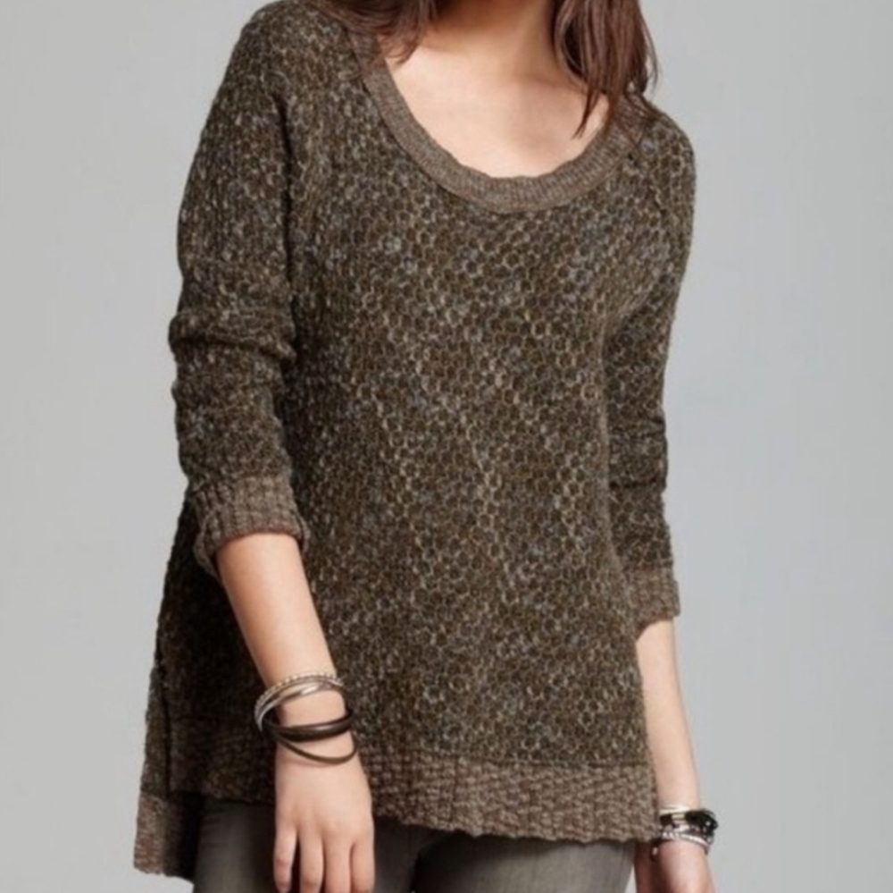 Free People > Green Jeepster Honeycomb Swe…